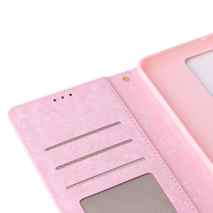 Samsung Galaxy S20 Ultra Luxury Bronzing Leather Case - Floral RFID Wallet Cover with Stand & Card Slots