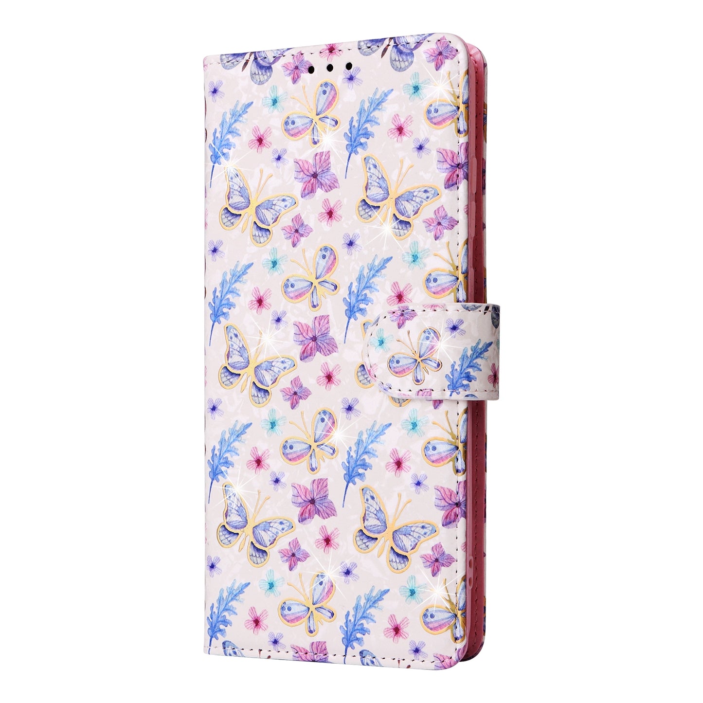 Samsung Galaxy S20 Ultra Luxury Bronzing Leather Case - Floral RFID Wallet Cover with Stand & Card Slots