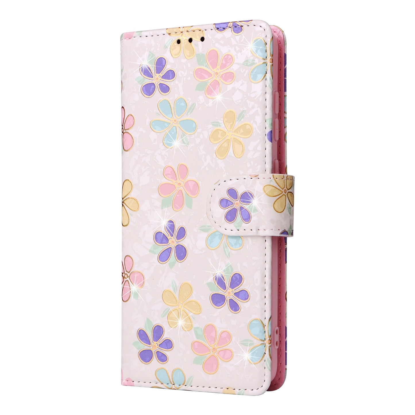 Samsung Galaxy S20 Plus Luxury Bronzing Leather Case - Floral RFID Wallet Cover with Stand & Card Slots