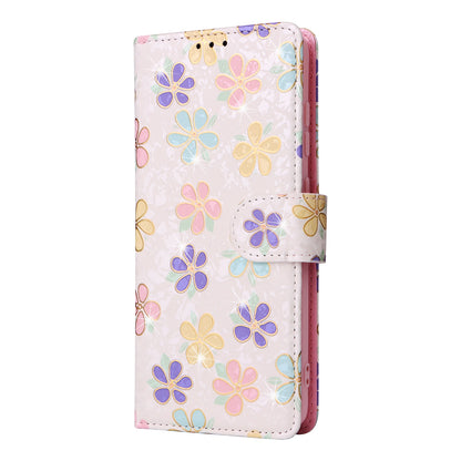 Samsung Galaxy S20 Plus Luxury Bronzing Leather Case - Floral RFID Wallet Cover with Stand & Card Slots