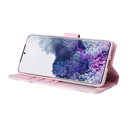 Samsung Galaxy S20 Plus Luxury Bronzing Leather Case - Floral RFID Wallet Cover with Stand & Card Slots