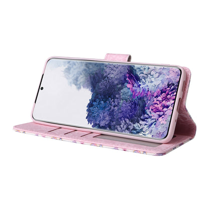 Samsung Galaxy S20 Plus Luxury Bronzing Leather Case - Floral RFID Wallet Cover with Stand & Card Slots