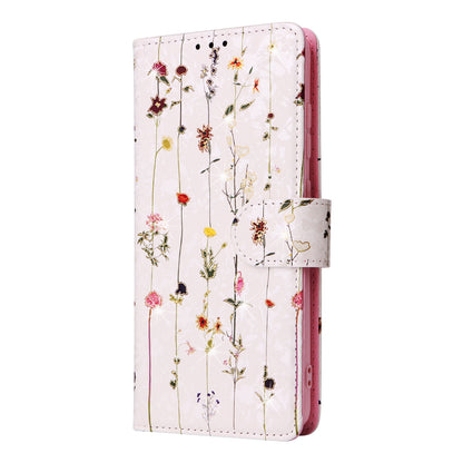Samsung Galaxy S20 Luxury Bronzing Leather Case - Floral RFID Wallet Cover with Stand & Card Slots