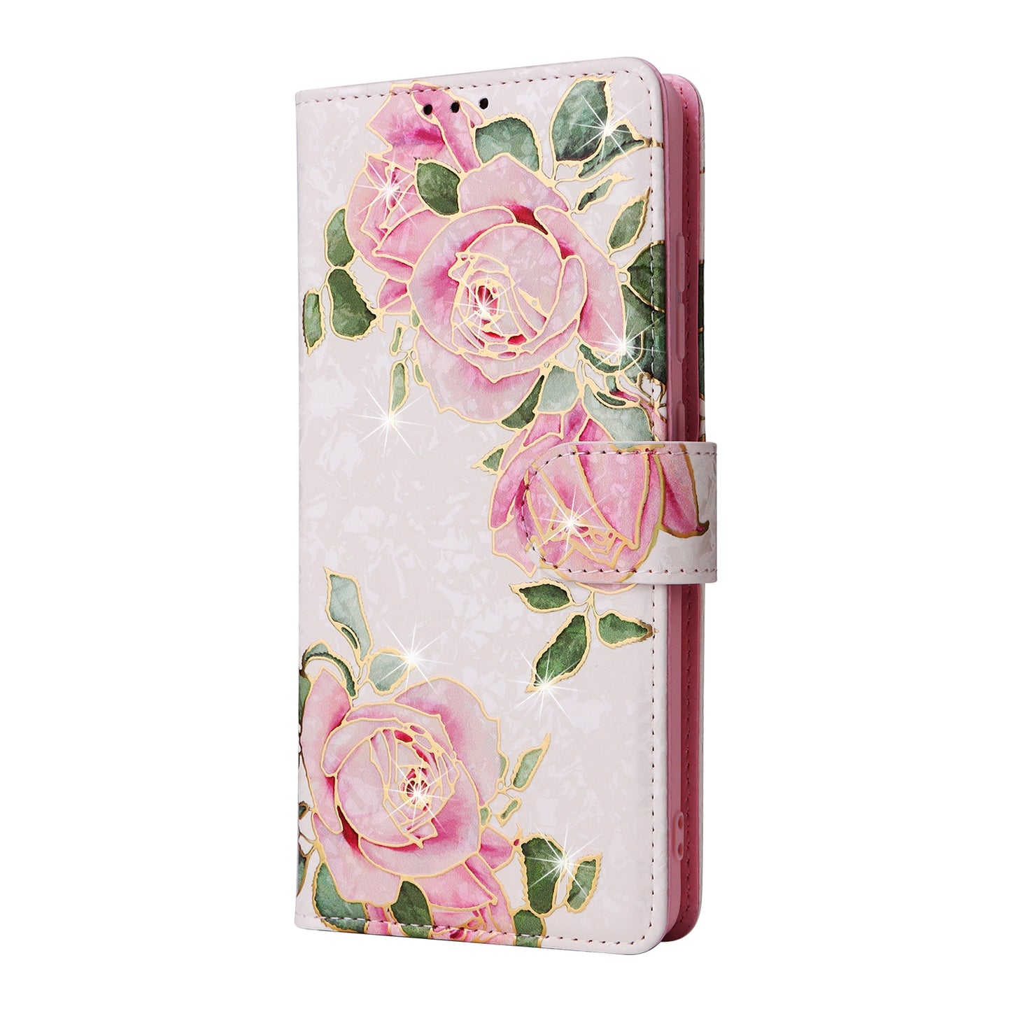 Samsung Galaxy S20 Luxury Bronzing Leather Case - Floral RFID Wallet Cover with Stand & Card Slots