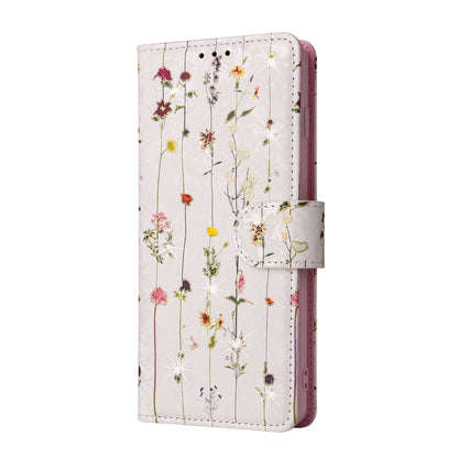Samsung Galaxy S10 Plus Luxury Bronzing Leather Case - Floral RFID Wallet Cover with Stand & Card Slots