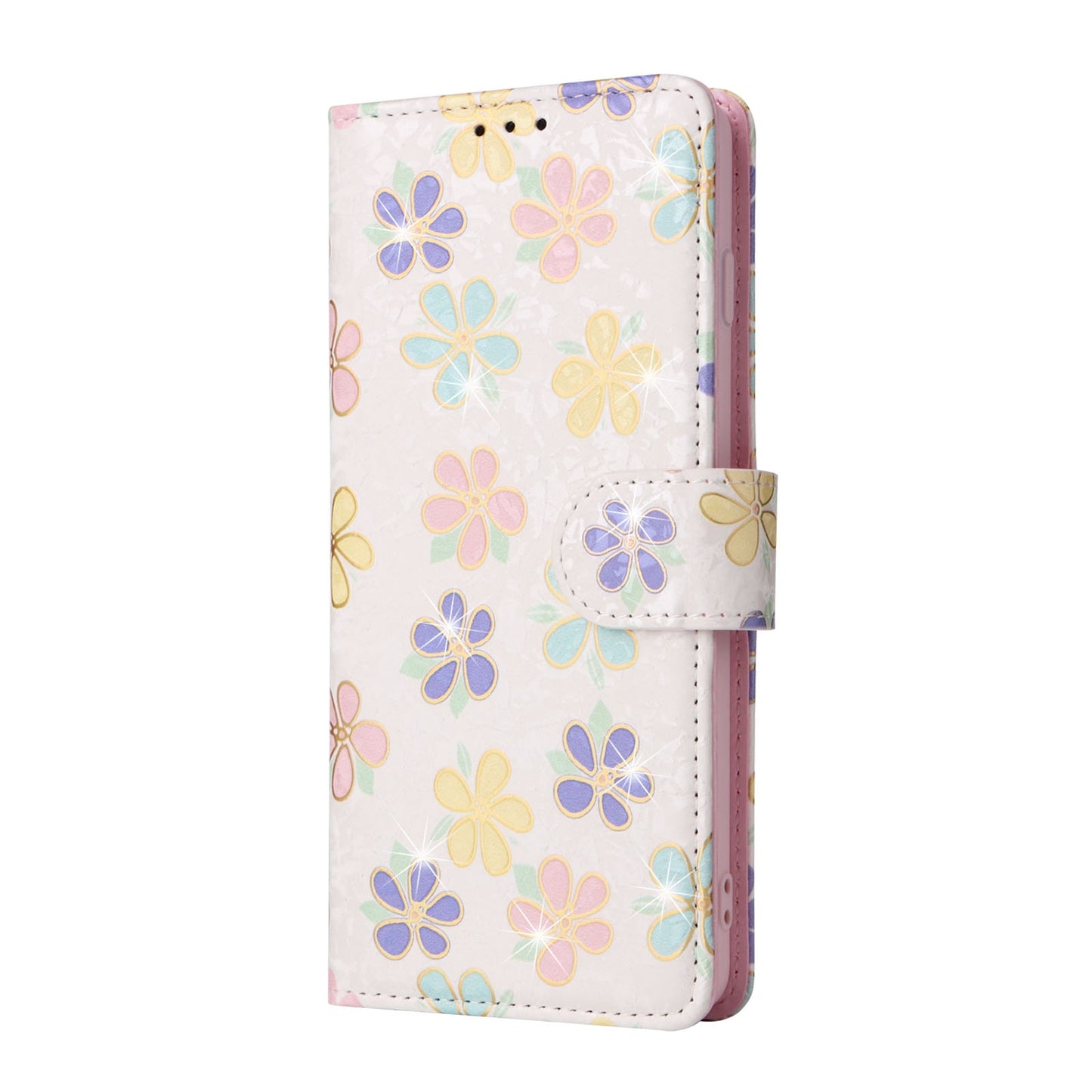 Samsung Galaxy S10 Plus Luxury Bronzing Leather Case - Floral RFID Wallet Cover with Stand & Card Slots
