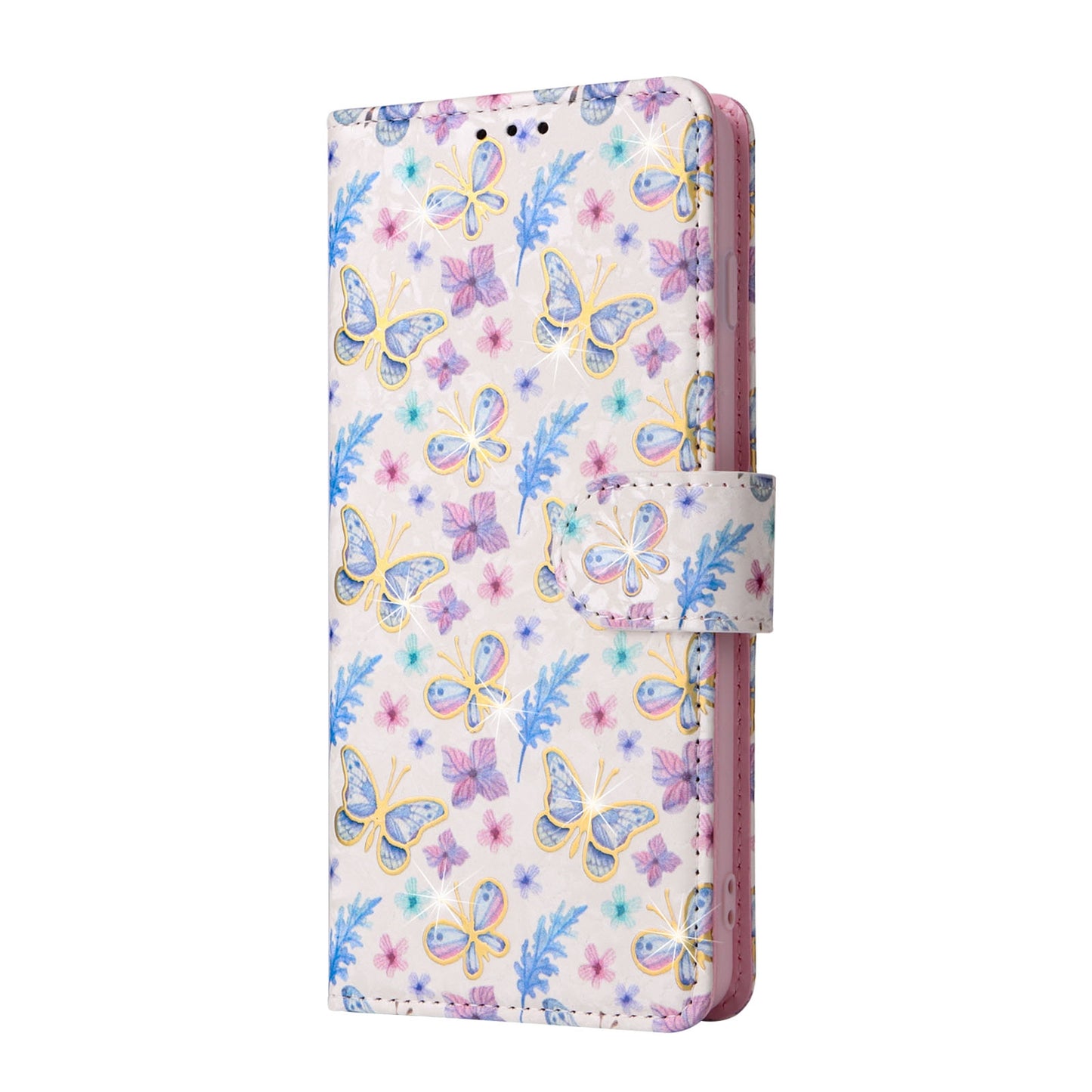 Samsung Galaxy S10 Plus Luxury Bronzing Leather Case - Floral RFID Wallet Cover with Stand & Card Slots