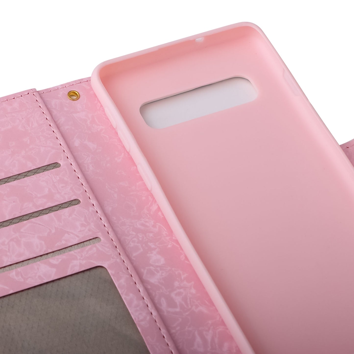 Samsung Galaxy S10 Luxury Bronzing Leather Case - Floral RFID Wallet Cover with Stand & Card Slots