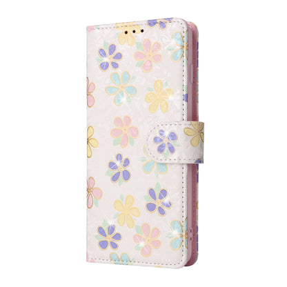 Samsung Galaxy S10 Luxury Bronzing Leather Case - Floral RFID Wallet Cover with Stand & Card Slots