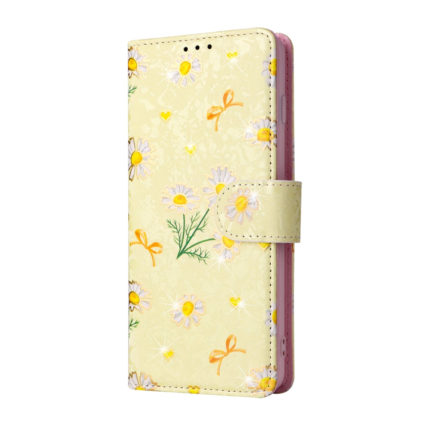 Samsung Galaxy S10 Luxury Bronzing Leather Case - Floral RFID Wallet Cover with Stand & Card Slots