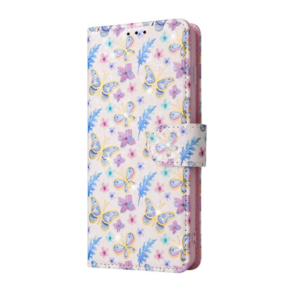 Samsung Galaxy S10 Luxury Bronzing Leather Case - Floral RFID Wallet Cover with Stand & Card Slots