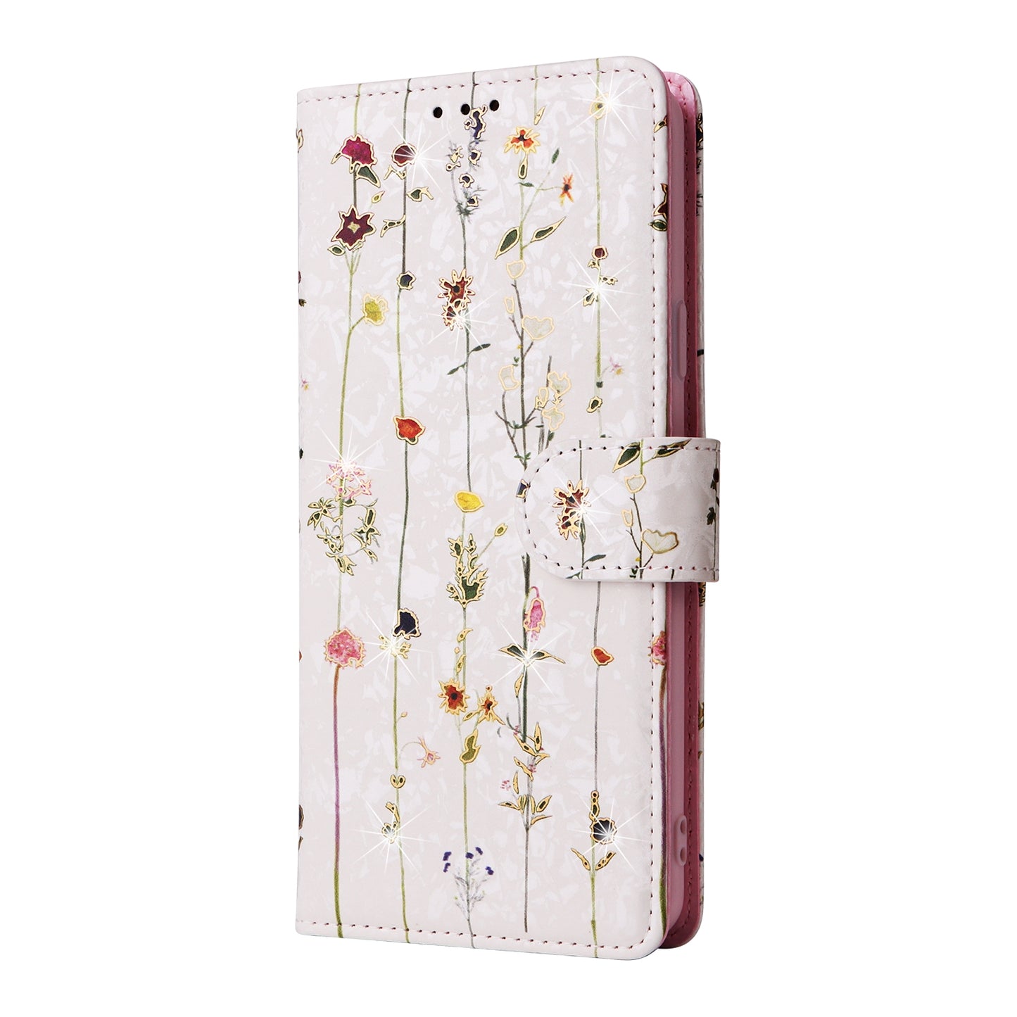 Samsung Galaxy S9 Plus Luxury Bronzing Leather Case - Floral RFID Wallet Cover with Stand & Card Slots