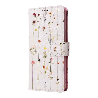 Samsung Galaxy S9 Plus Luxury Bronzing Leather Case - Floral RFID Wallet Cover with Stand & Card Slots