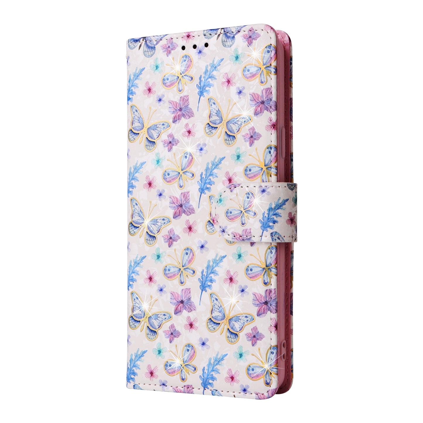 Samsung Galaxy S9 Plus Luxury Bronzing Leather Case - Floral RFID Wallet Cover with Stand & Card Slots