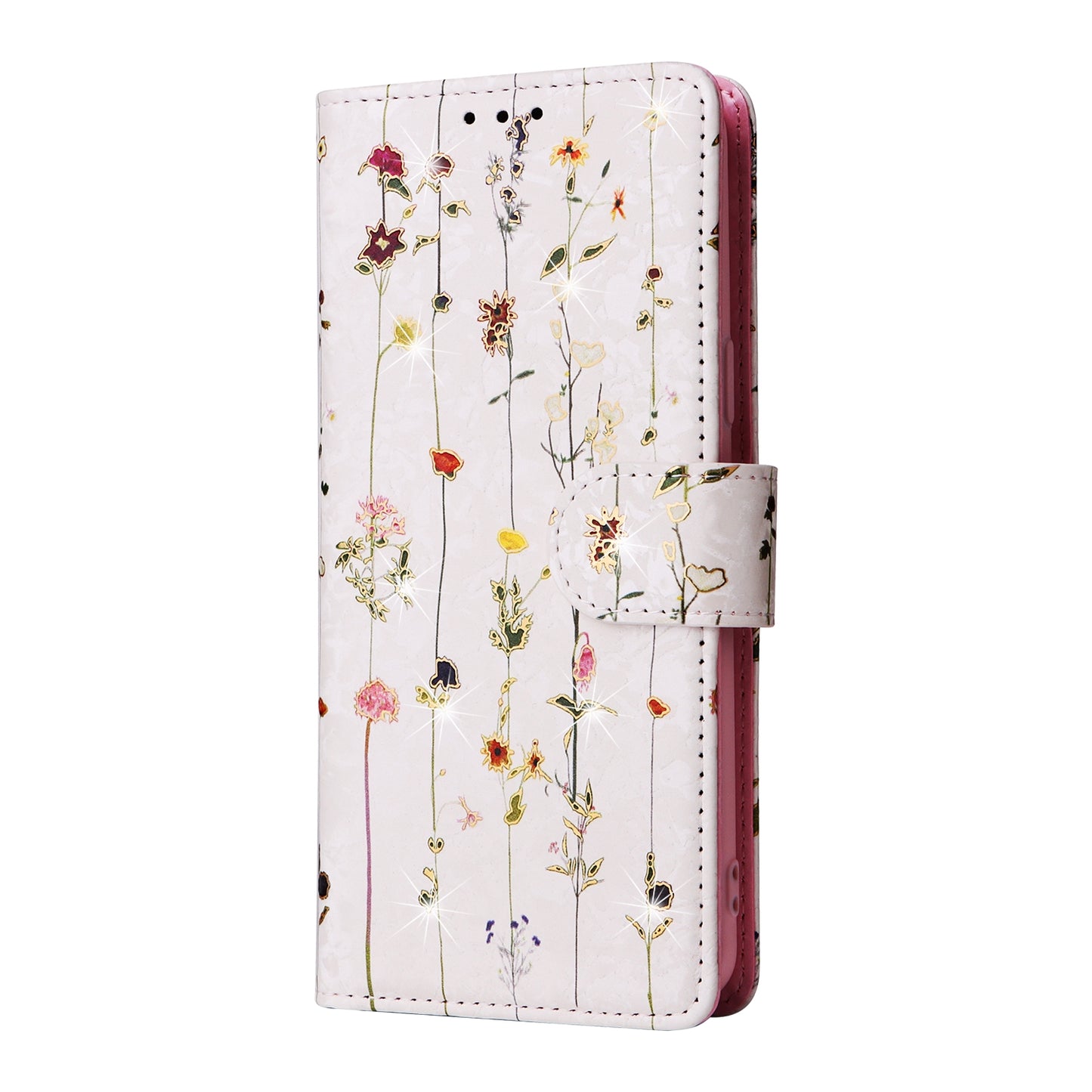 Samsung Galaxy S9 Luxury Bronzing Leather Case - Floral RFID Wallet Cover with Stand & Card Slots