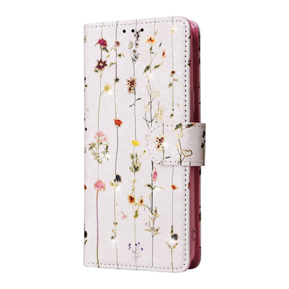Samsung Galaxy S9 Luxury Bronzing Leather Case - Floral RFID Wallet Cover with Stand & Card Slots