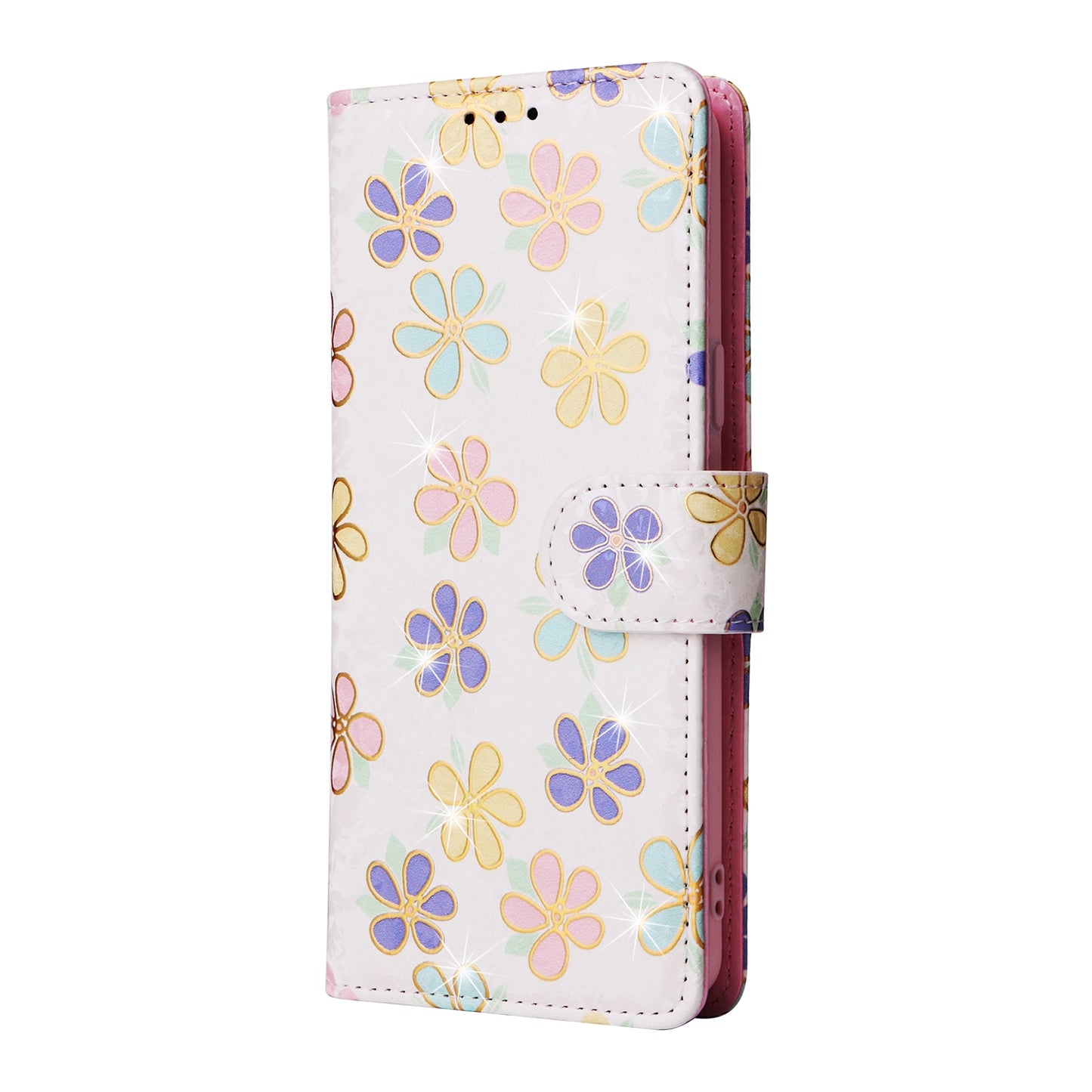 Samsung Galaxy S9 Luxury Bronzing Leather Case - Floral RFID Wallet Cover with Stand & Card Slots