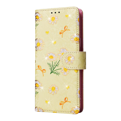 Samsung Galaxy S9 Luxury Bronzing Leather Case - Floral RFID Wallet Cover with Stand & Card Slots