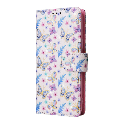 Samsung Galaxy S9 Luxury Bronzing Leather Case - Floral RFID Wallet Cover with Stand & Card Slots