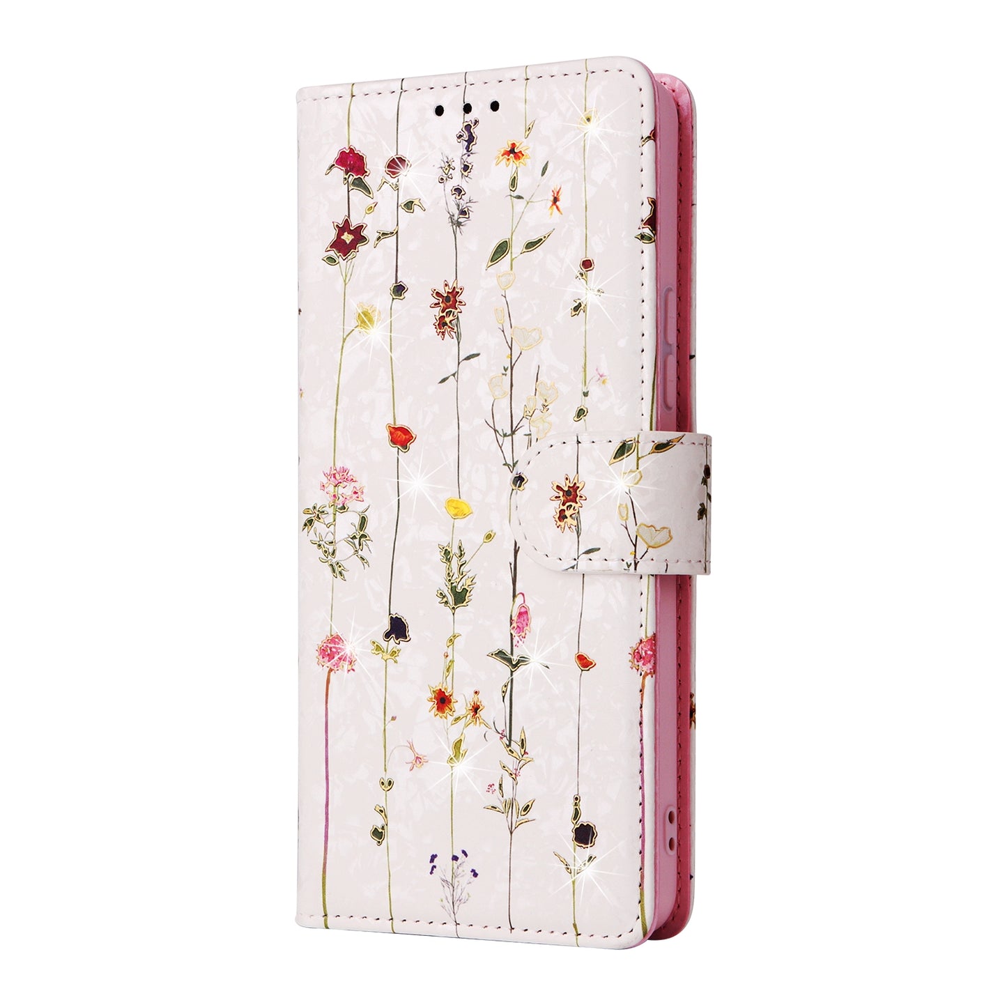 Samsung Galaxy A53 5G Luxury Bronzing Leather Case - Floral RFID Wallet Cover with Stand & Card Slots
