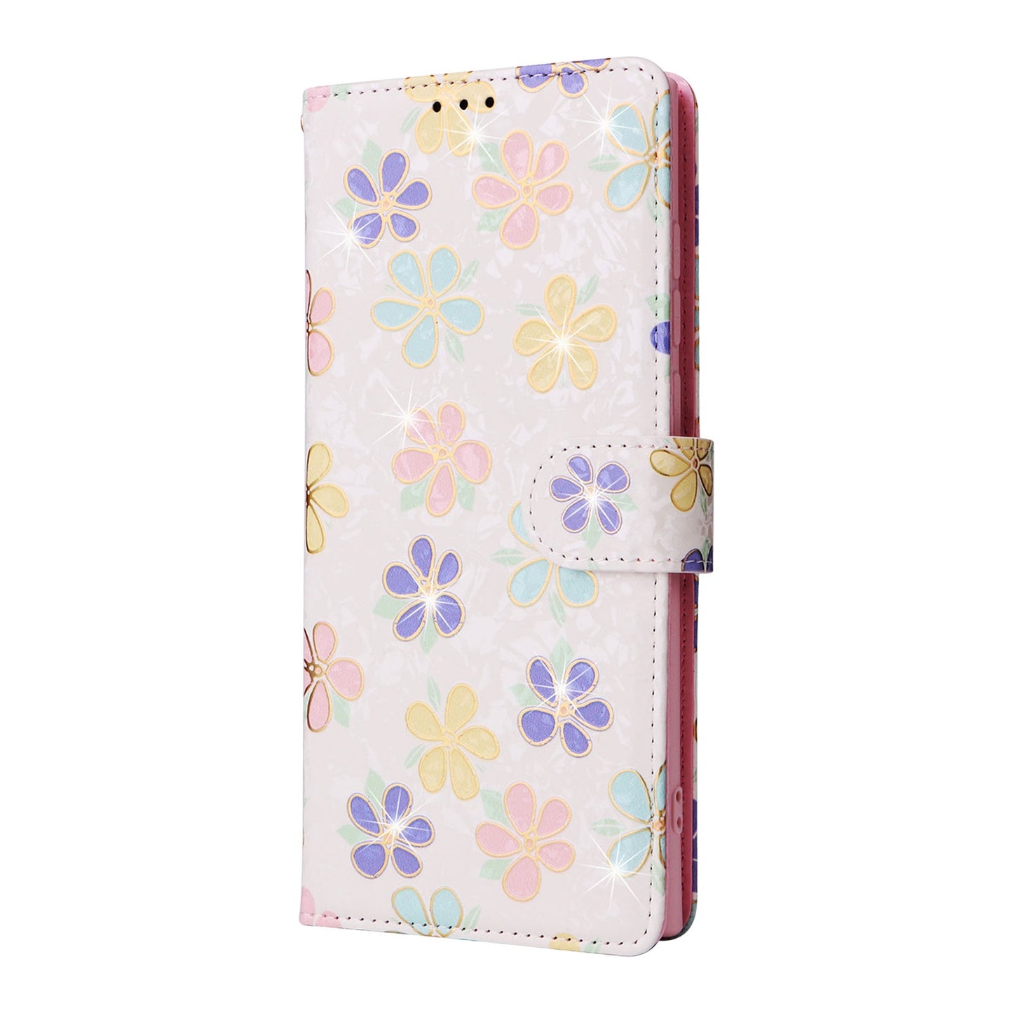 Samsung Galaxy A53 5G Luxury Bronzing Leather Case - Floral RFID Wallet Cover with Stand & Card Slots
