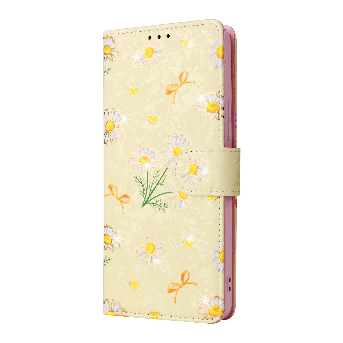 Samsung Galaxy A53 5G Luxury Bronzing Leather Case - Floral RFID Wallet Cover with Stand & Card Slots