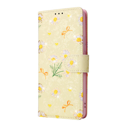 Samsung Galaxy A53 5G Luxury Bronzing Leather Case - Floral RFID Wallet Cover with Stand & Card Slots