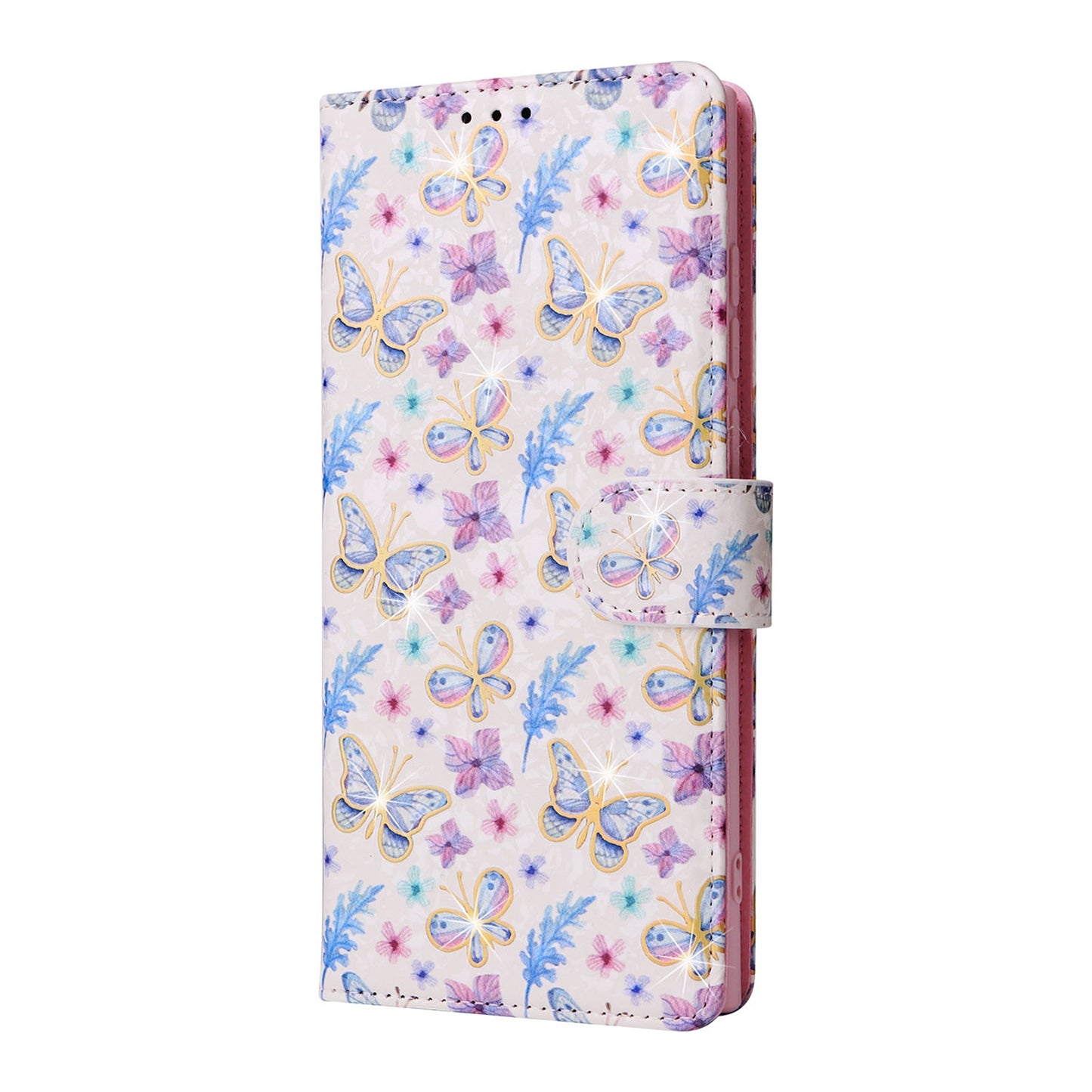 Samsung Galaxy A53 5G Luxury Bronzing Leather Case - Floral RFID Wallet Cover with Stand & Card Slots