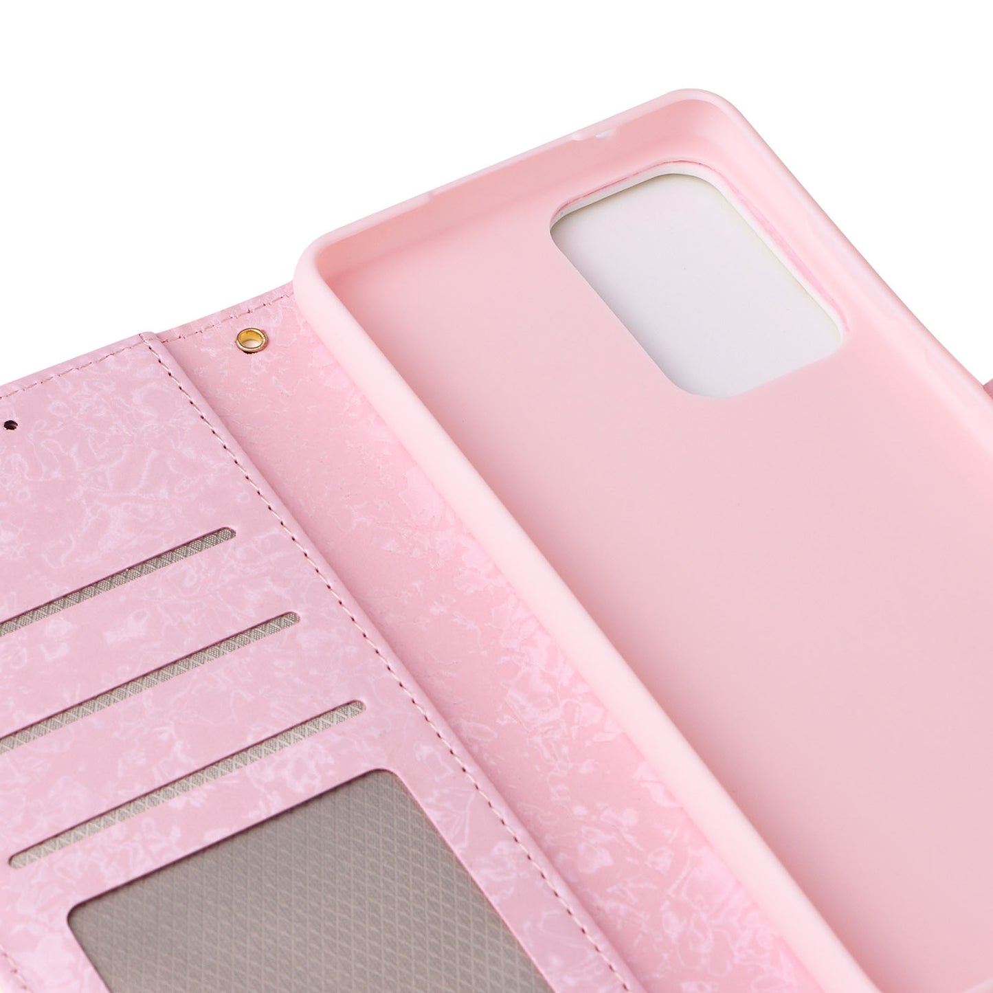 Samsung Galaxy A52 5G Luxury Bronzing Leather Case - Floral RFID Wallet Cover with Stand & Card Slots