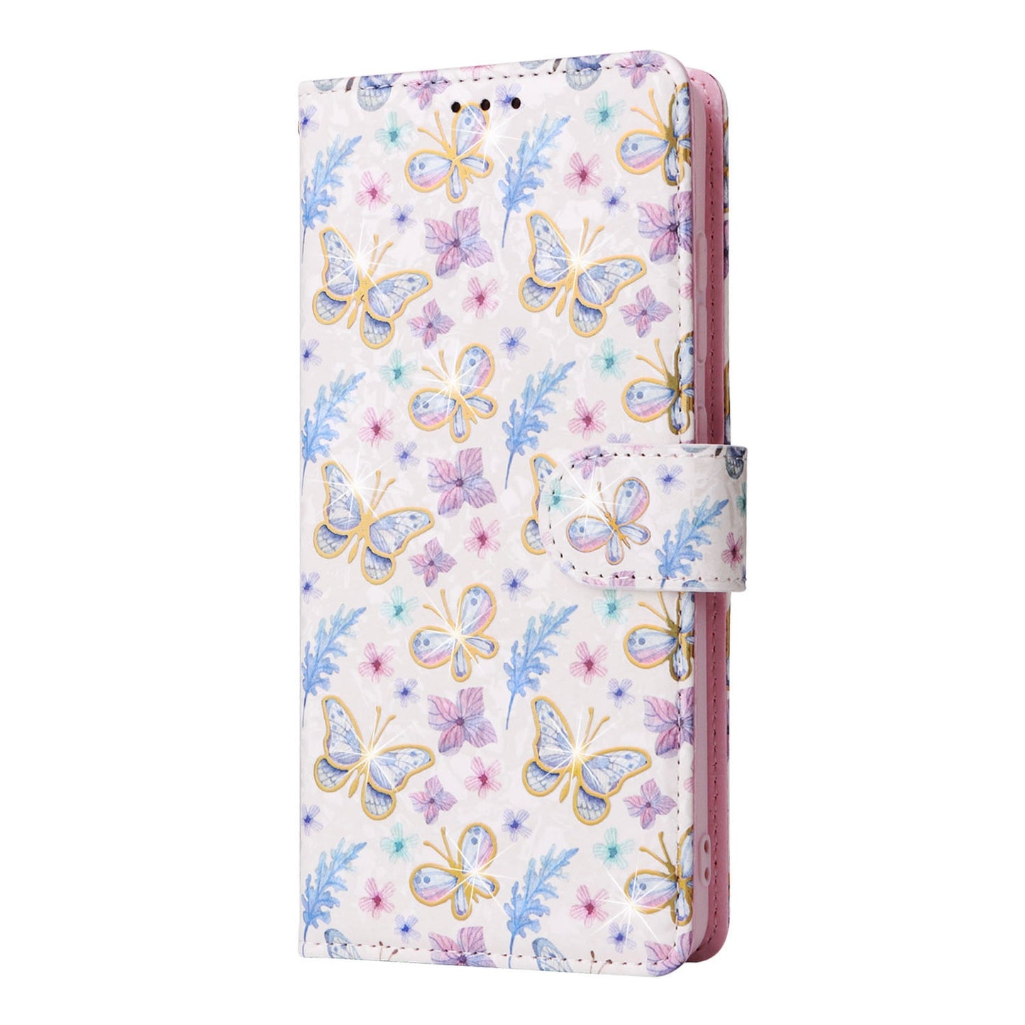 Samsung Galaxy A52 5G Luxury Bronzing Leather Case - Floral RFID Wallet Cover with Stand & Card Slots