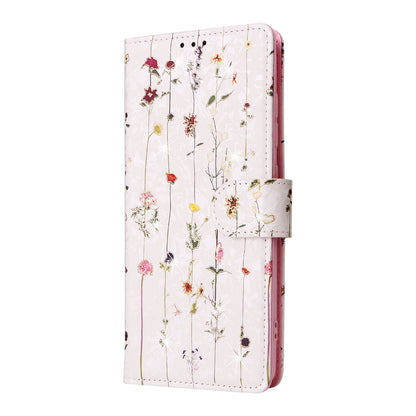 Samsung Galaxy A51 Luxury Bronzing Leather Case - Floral RFID Wallet Cover with Stand & Card Slots