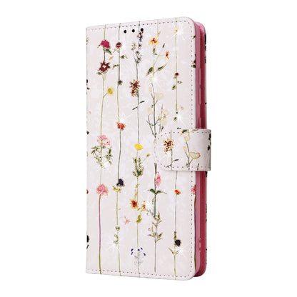 Samsung Galaxy A33 5G Luxury Bronzing Leather Case - Floral RFID Wallet Cover with Stand & Card Slots