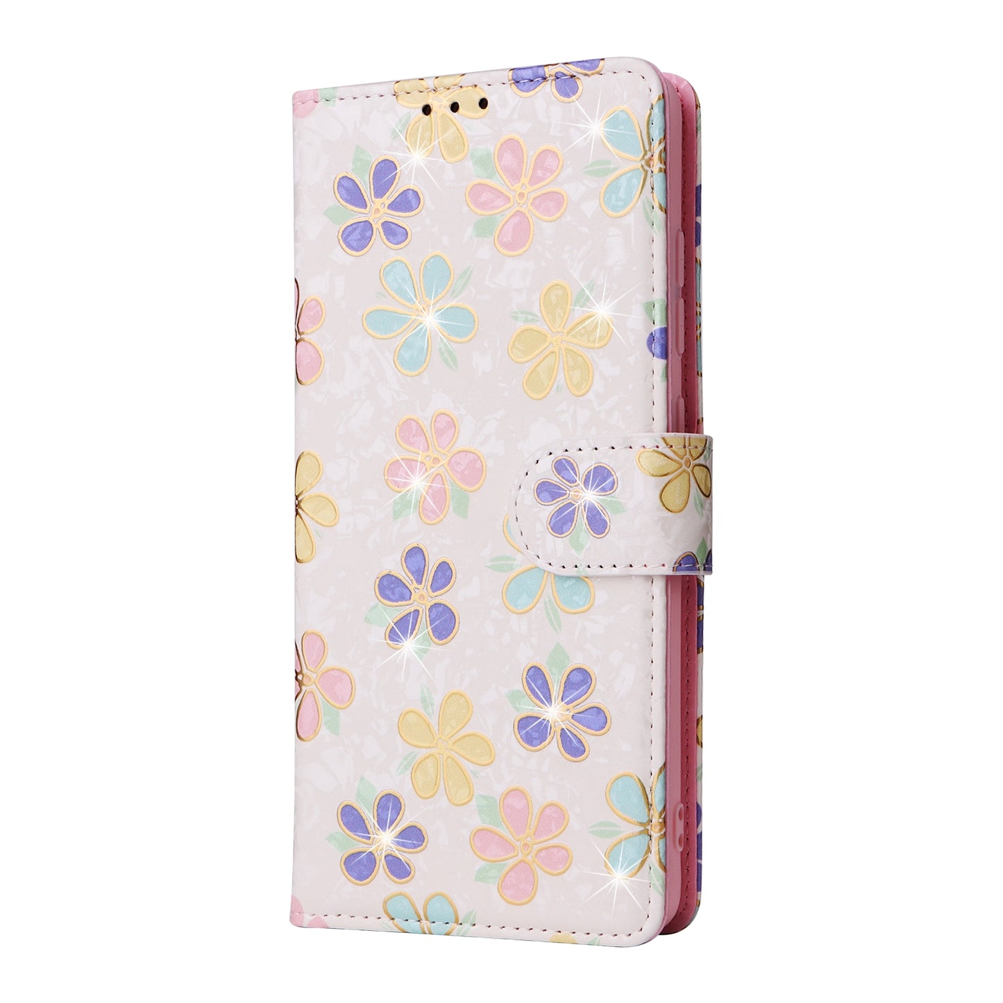 Samsung Galaxy A33 5G Luxury Bronzing Leather Case - Floral RFID Wallet Cover with Stand & Card Slots