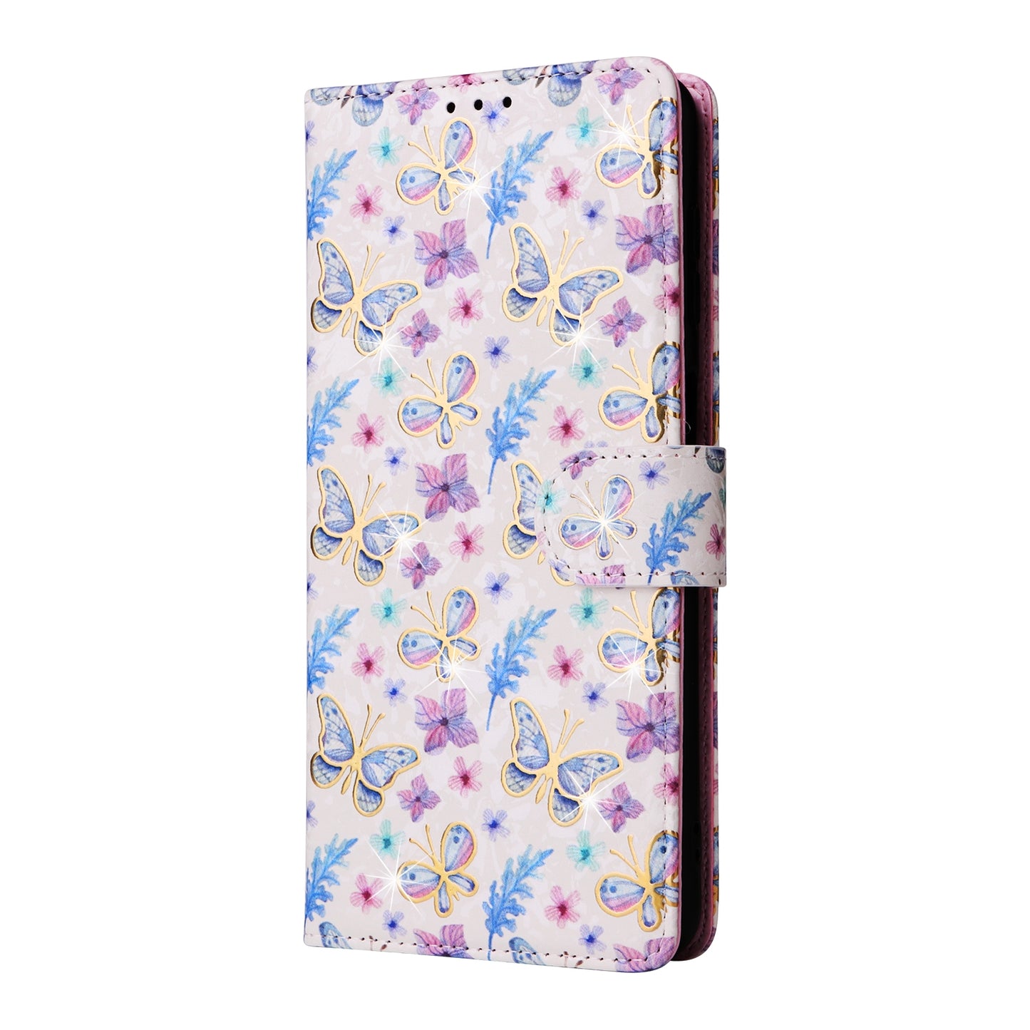 Samsung Galaxy A32 5G Luxury Bronzing Leather Case - Floral RFID Wallet Cover with Stand & Card Slots