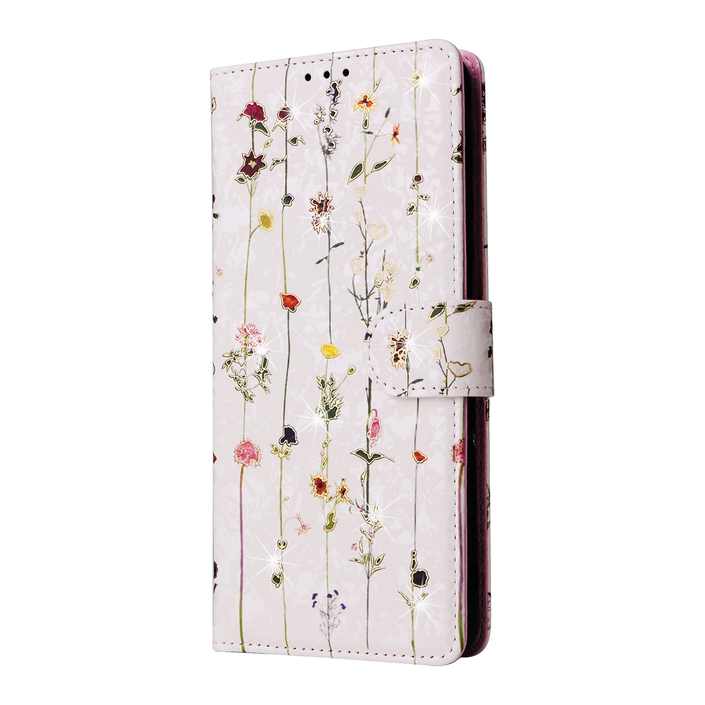 Samsung Galaxy A32 4G Luxury Bronzing Leather Case - Floral RFID Wallet Cover with Stand & Card Slots