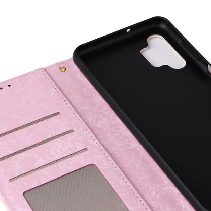 Samsung Galaxy A32 4G Luxury Bronzing Leather Case - Floral RFID Wallet Cover with Stand & Card Slots