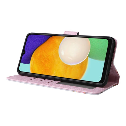 Samsung Galaxy A13 4G/5G Luxury Bronzing Leather Case - Floral RFID Wallet Cover with Stand & Card Slots