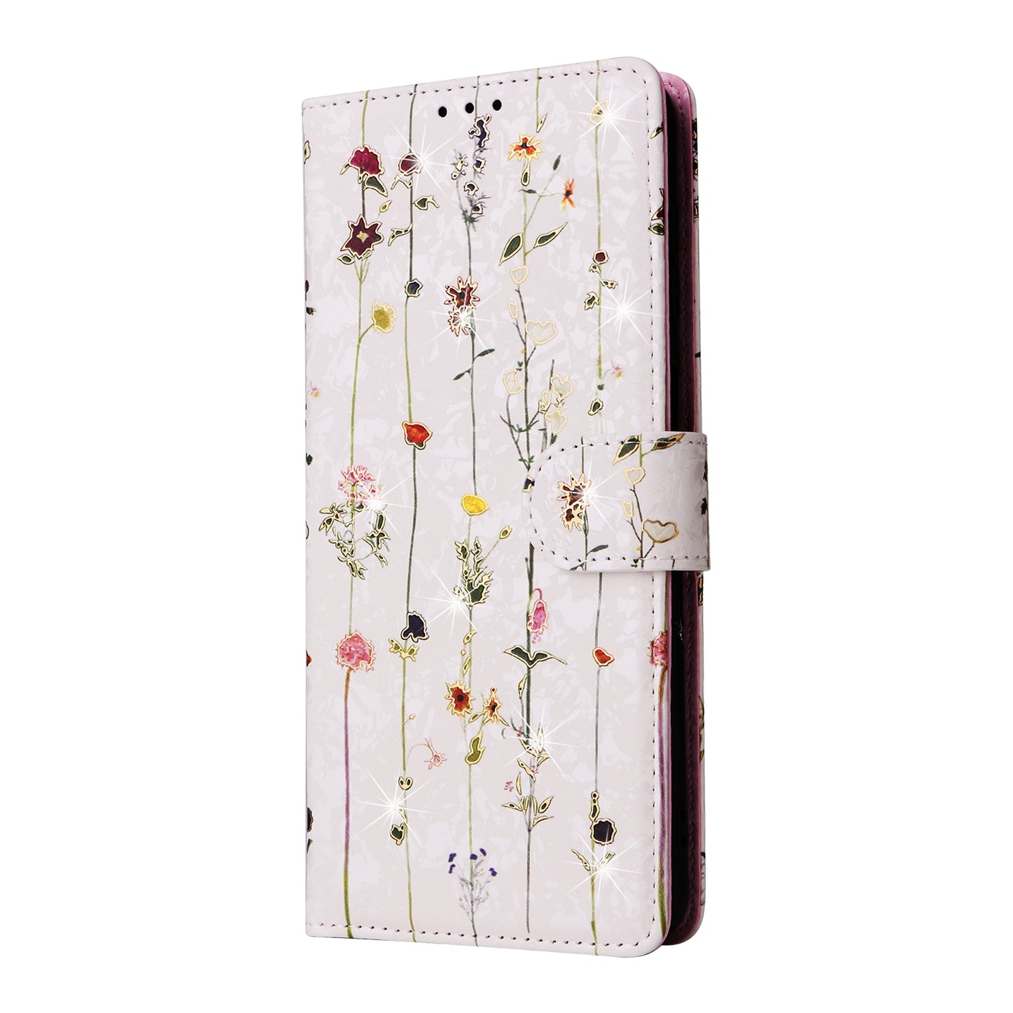 Samsung Galaxy A13 4G/5G Luxury Bronzing Leather Case - Floral RFID Wallet Cover with Stand & Card Slots