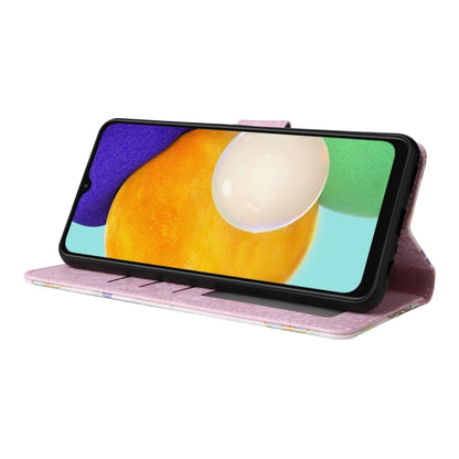 Samsung Galaxy A13 4G/5G Luxury Bronzing Leather Case - Floral RFID Wallet Cover with Stand & Card Slots