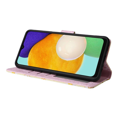 Samsung Galaxy A13 4G/5G Luxury Bronzing Leather Case - Floral RFID Wallet Cover with Stand & Card Slots