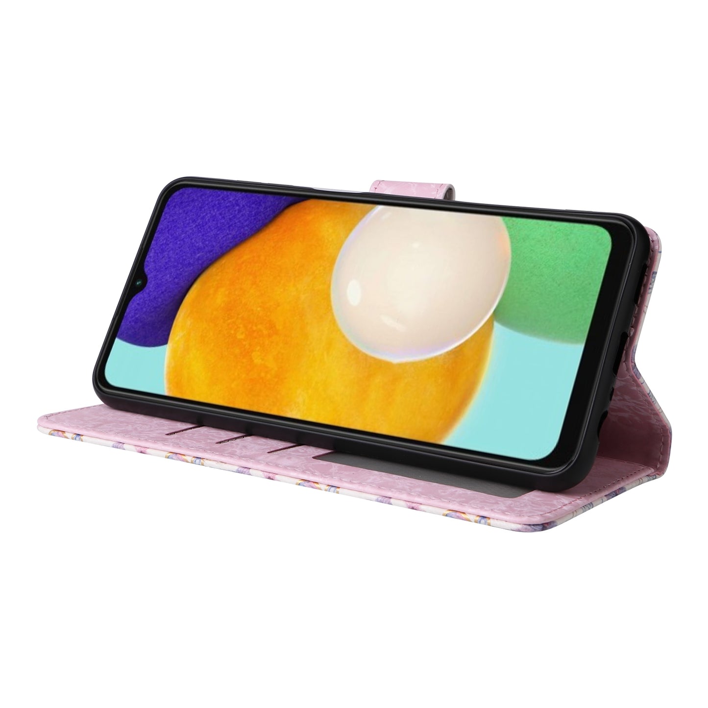 Samsung Galaxy A13 4G/5G Luxury Bronzing Leather Case - Floral RFID Wallet Cover with Stand & Card Slots