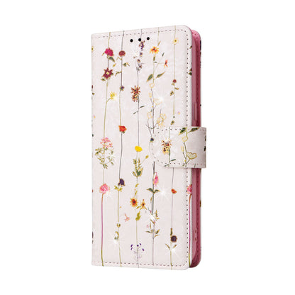 Samsung Galaxy S8 Plus Luxury Bronzing Leather Case - Floral RFID Wallet Cover with Stand & Card Slots