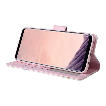 Samsung Galaxy S8 Plus Luxury Bronzing Leather Case - Floral RFID Wallet Cover with Stand & Card Slots