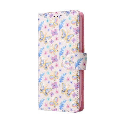 Samsung Galaxy S8 Plus Luxury Bronzing Leather Case - Floral RFID Wallet Cover with Stand & Card Slots