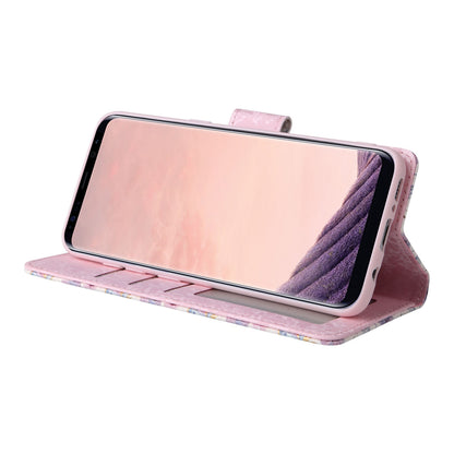 Samsung Galaxy S8 Plus Luxury Bronzing Leather Case - Floral RFID Wallet Cover with Stand & Card Slots