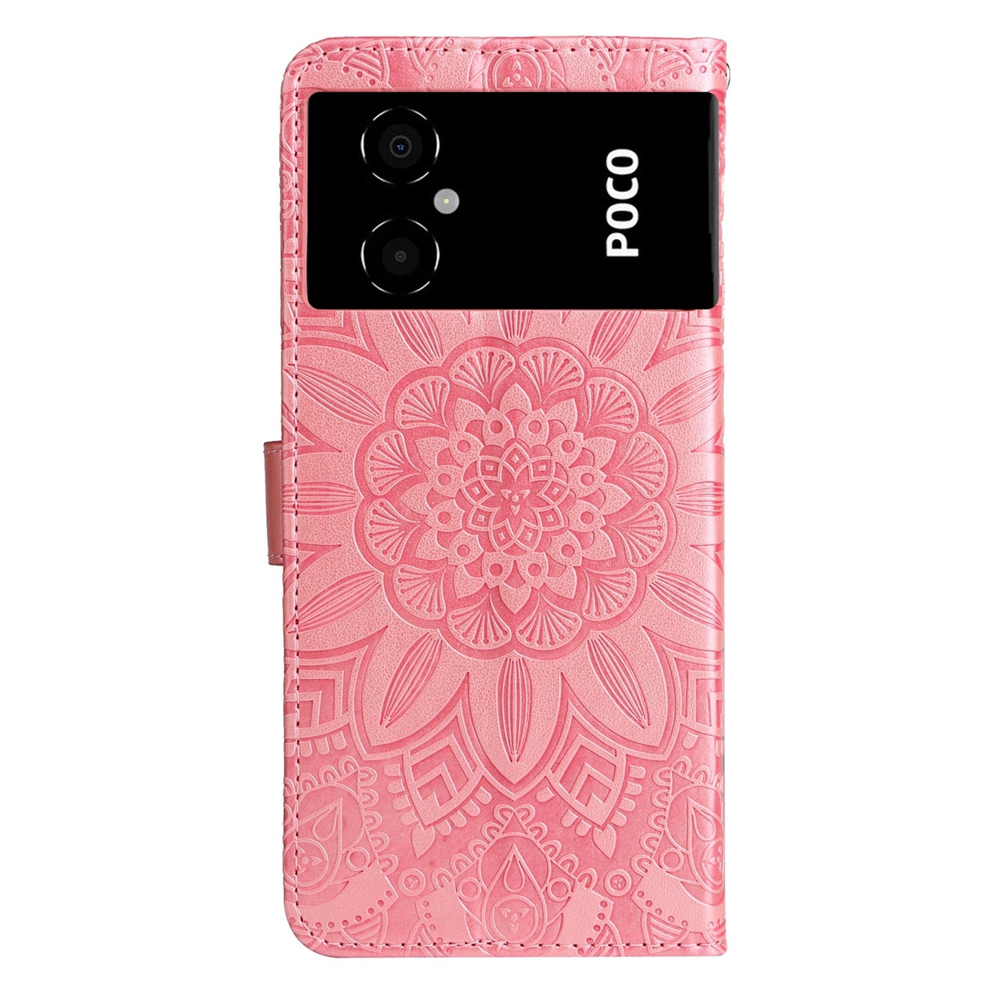 Xiaomi Poco M4 5G Sunflower Embossed Leather Wallet Phone Case with Kickstand and Card Holder