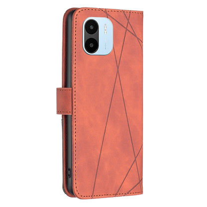 Xiaomi Redmi A1 Rhombus Texture Leather Phone Case with Magnetic Buckle and Card Holder