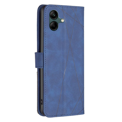 Samsung Galaxy A04 4G Rhombus Texture Leather Phone Case with Magnetic Buckle and Card Holder