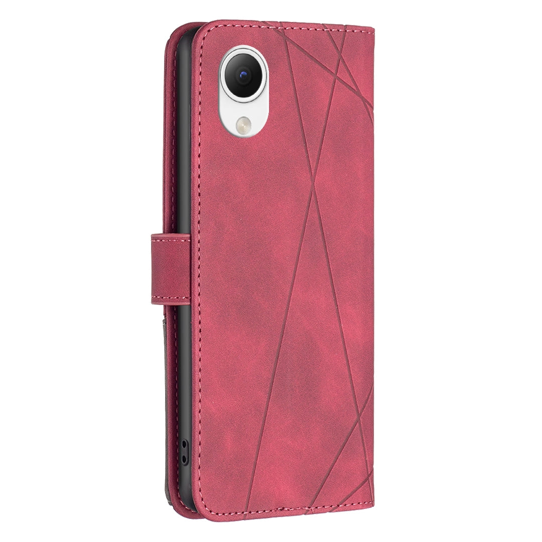 Samsung Galaxy A23e 5G Rhombus Texture Leather Phone Case with Magnetic Buckle and Card Holder