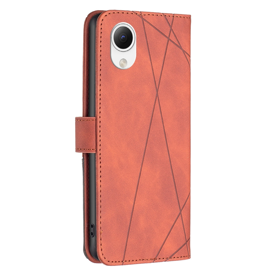 Samsung Galaxy A23e 5G Rhombus Texture Leather Phone Case with Magnetic Buckle and Card Holder